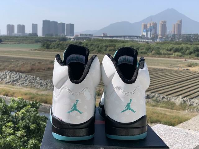 Air Jordan 5 Island Men Shoes White Tiffany Blue Detail;